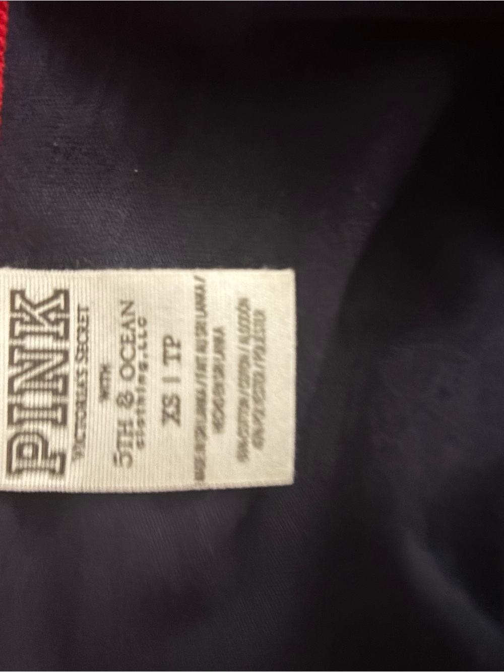 PINK Victoria's Secret Navy and Red Long-Sleeve Baseball Tee - Picture 4 of 4